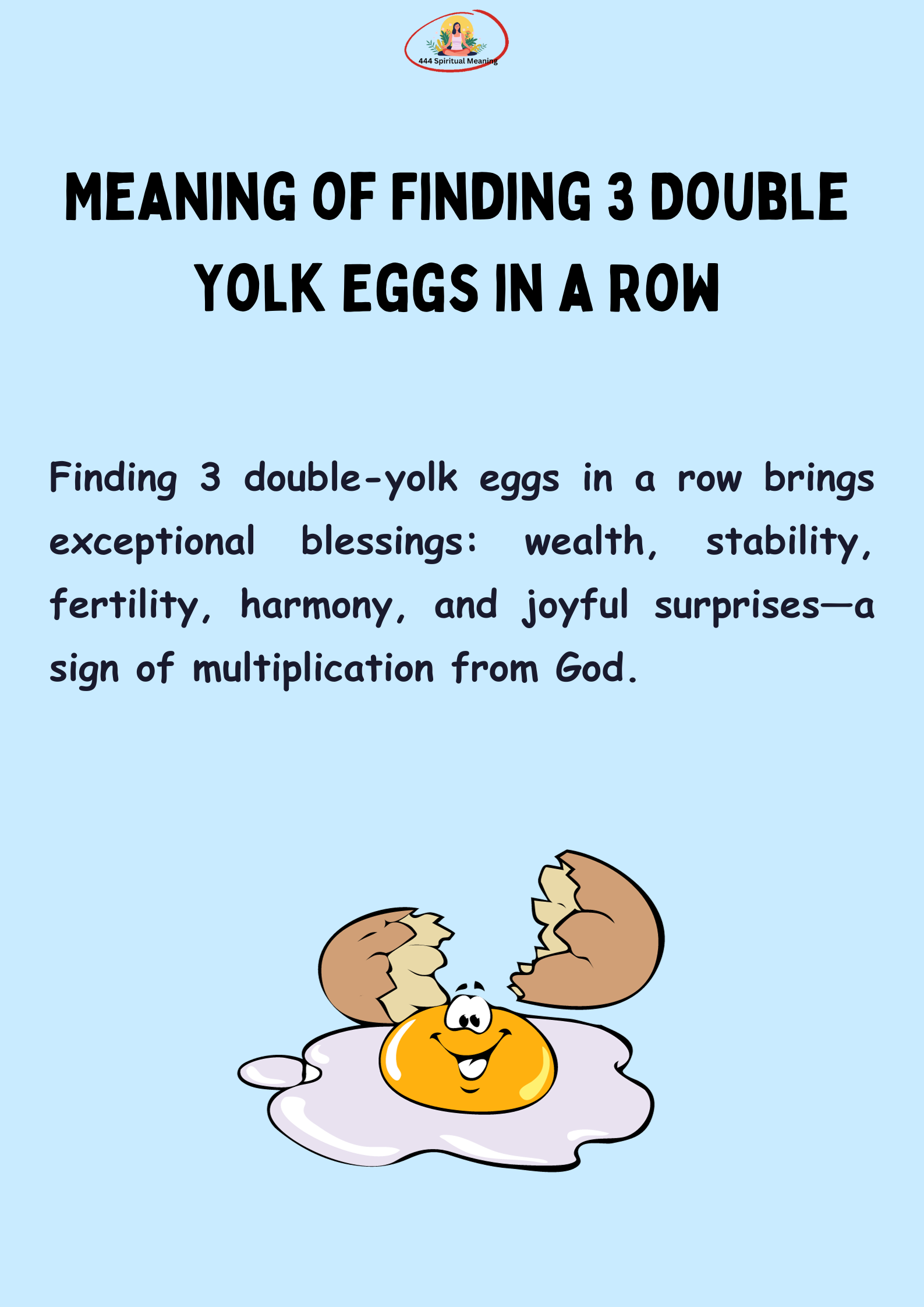 Finding 3 double-yolk eggs in a row brings exceptional blessings: wealth, stability, fertility, harmony, and joyful surprises—a sign of multiplication from God.