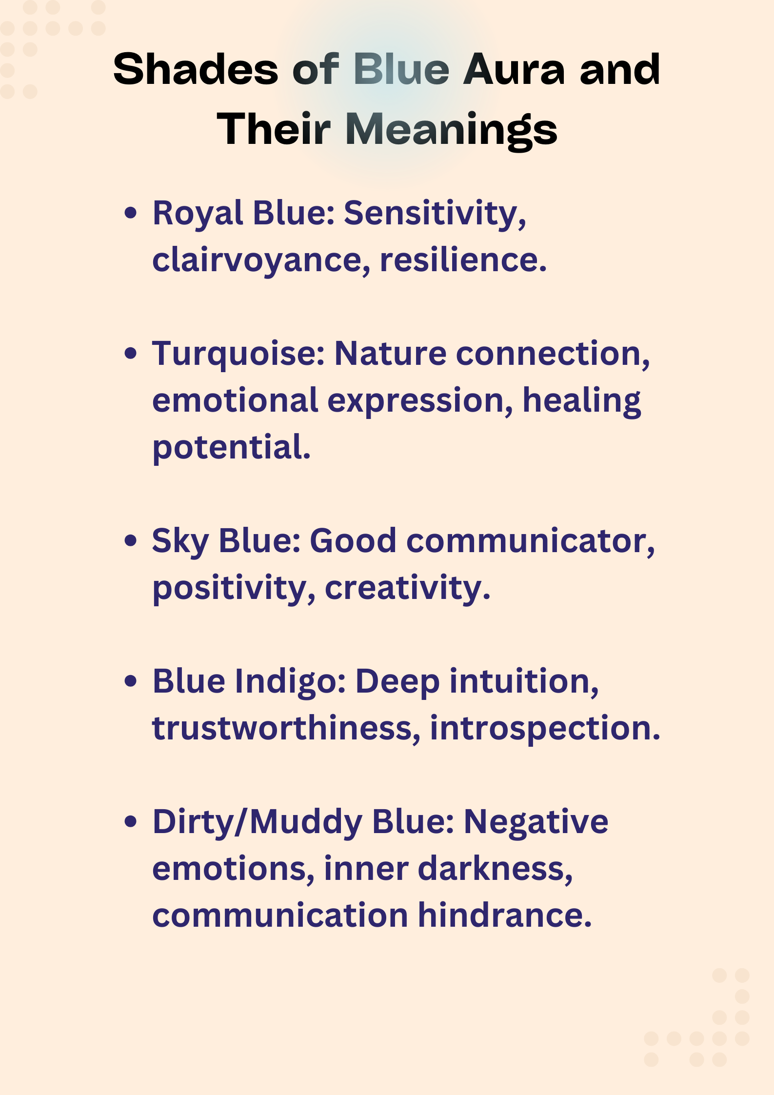 Shades of Blue Aura and Their Meanings