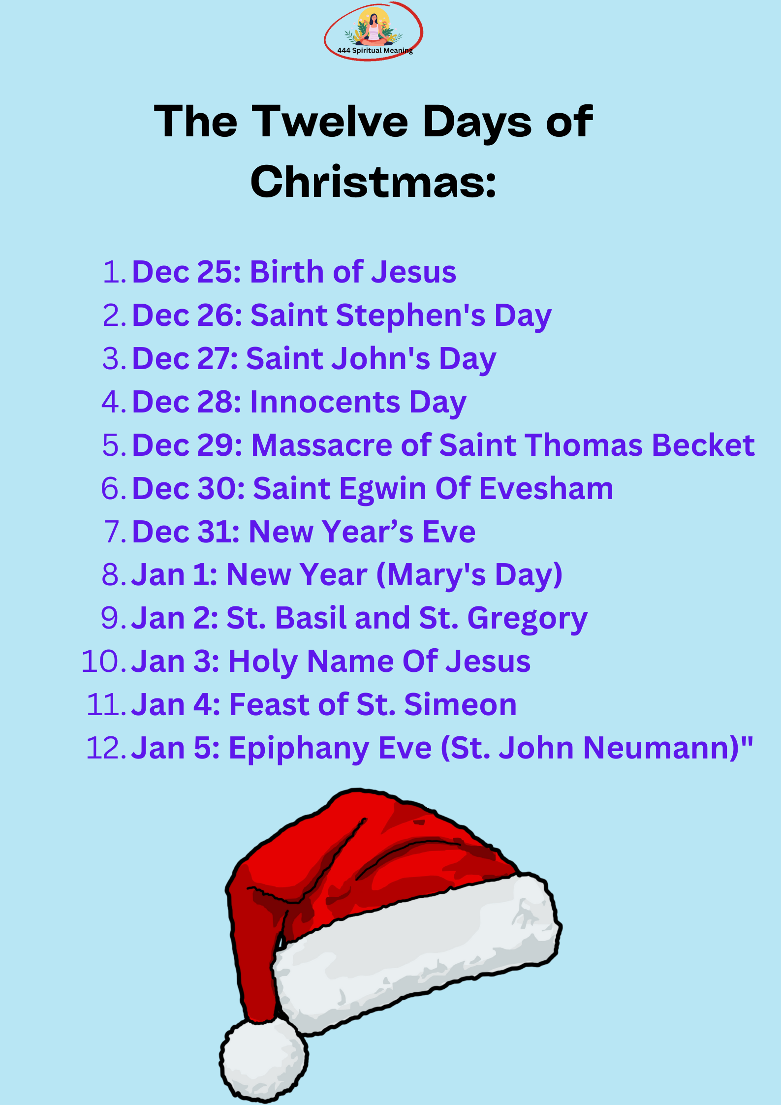 The Twelve Days of Christmas explains each day with reason