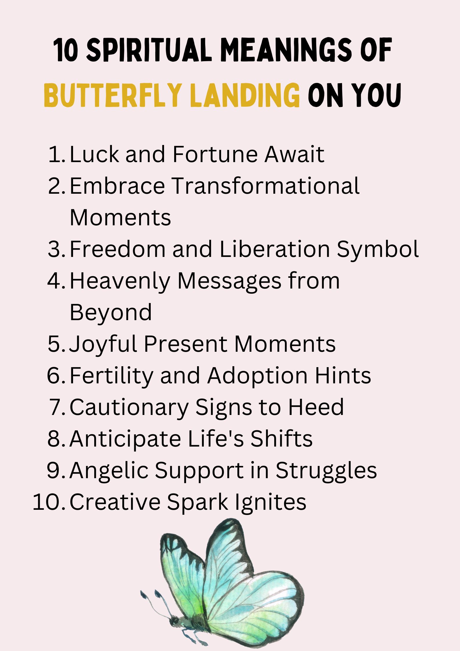 10 Spiritual Meanings of Butterfly Landing on You